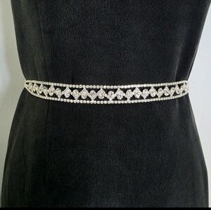 Clear Rhinestone Bridal Sash Belt